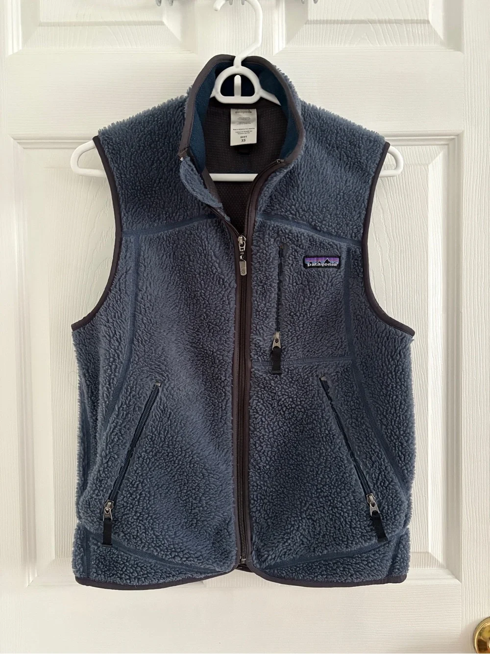 PATAGONIA Classic RETRO X Deep Pile Fleece VEST in Blue Men’s XS Women’s Small